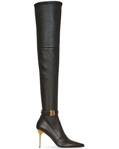 Balmain Thigh-high Stiletto Boots - Black