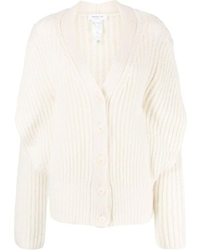 Fabiana Filippi Drop-shoulder Rib-knit Cardigan - White