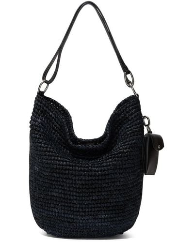 Proenza Schouler Sac seau en raphia tressé - Noir