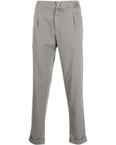 Kiton Pleat-detail Straight-leg Pants - Gray