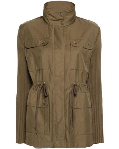 Moncler Military-Jacke mit gestrickten Einsätzen - Grün