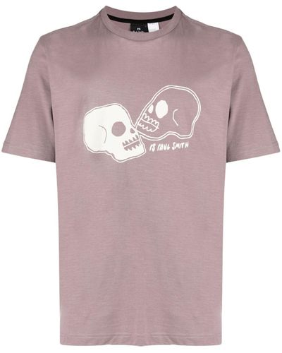 PS by Paul Smith T-shirt Met Doodskopprint - Roze
