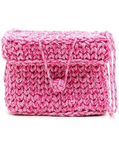 Nannacay Sac porté épaule Roge en crochet - Rose