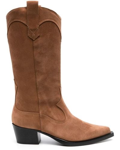 SCAROSSO Dolly Suede Boots - Brown