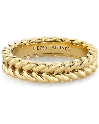 Anita Ko 18kt Yellow Gold Braided Ring - Metallic