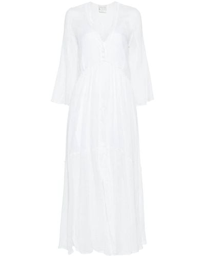 Forte Forte Ausgestelltes Kleid mit V-Ausschnitt - Weiß