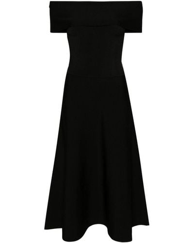 Fabiana Filippi Boat-neck Knitted Midi Dress - Black