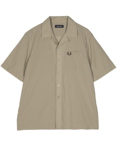 Fred Perry Lightweight Cotton-crepe Shirt - Natural