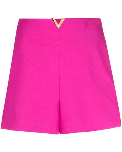 Valentino Garavani Crepe Couture Short Shorts - Pink