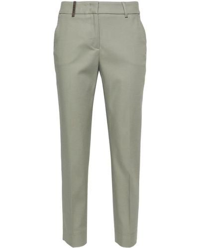 Peserico Pressed-crease Tapered Pants - Grey