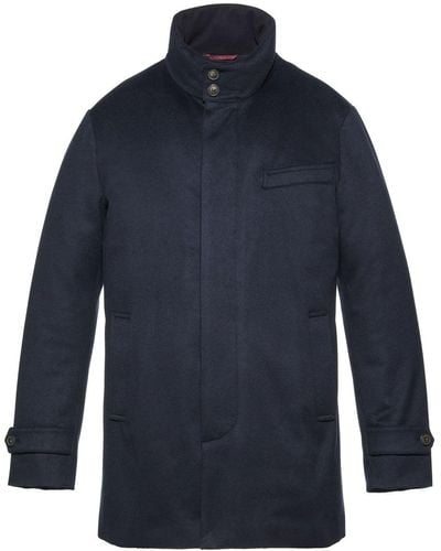 Norwegian Wool Cashmere Down-lined Jacket - Blue