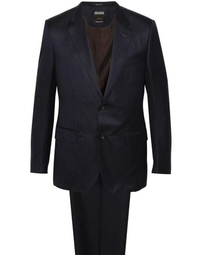 Zegna Single-breasted cashmere suit - Blau