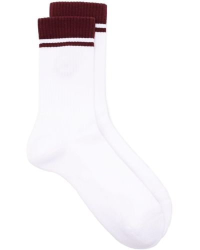Sporty & Rich Logo-embroidered Cotton Socks - White
