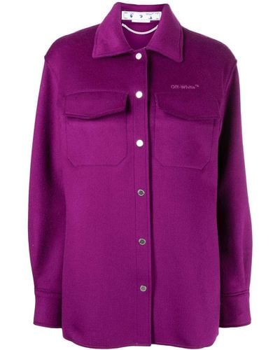 Off-White c/o Virgil Abloh Logo-embroidered Shirt Jacket - Purple