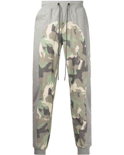 Mostly Heard Rarely Seen Camouflage-panel Track Pants - Gray