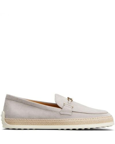 Tod's Gomma Pesante Leren Loafers - Wit