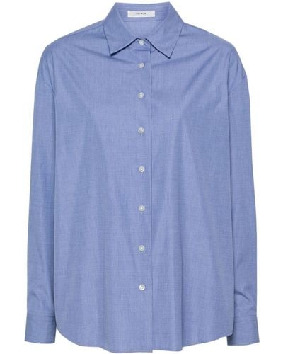The Row Attica cotton shirt - Bleu