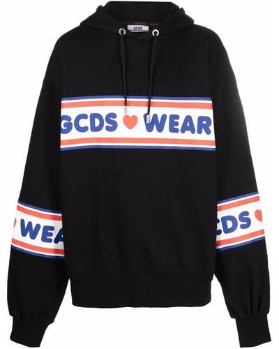 Gcds Sudadera con capucha y logo estampado - Negro