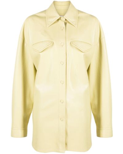 Nanushka Kaysa Faux-leather Shirt - Yellow