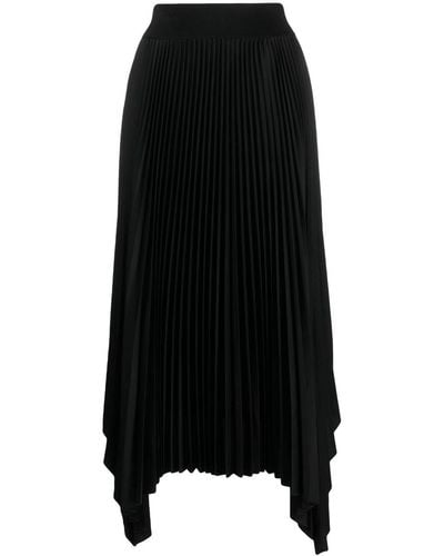 JOSEPH Asymmetric Pleated Skirt - Black