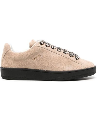 Lanvin Lite Curb Suede Trainers - Pink