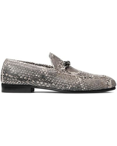 Jimmy Choo Marti Reverse Leather Loafers - Grey