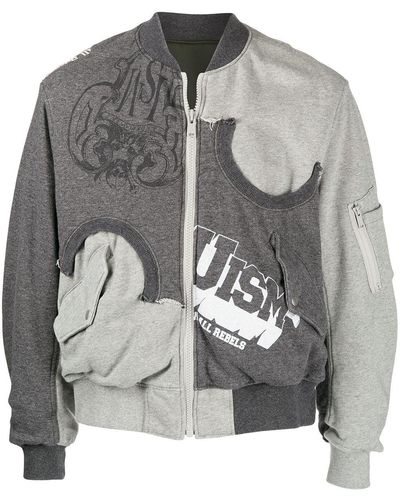 Undercoverism Reversible Logo-print Bomber Jacket - Grey