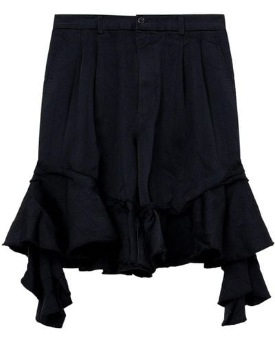 Comme des Garçons Pleated Ruffled Shorts - Black