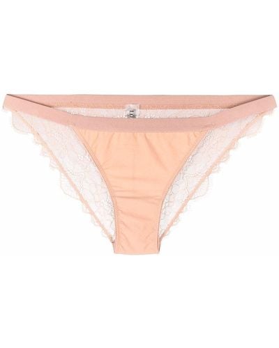 Love Stories Lace-layered Briefs - Pink