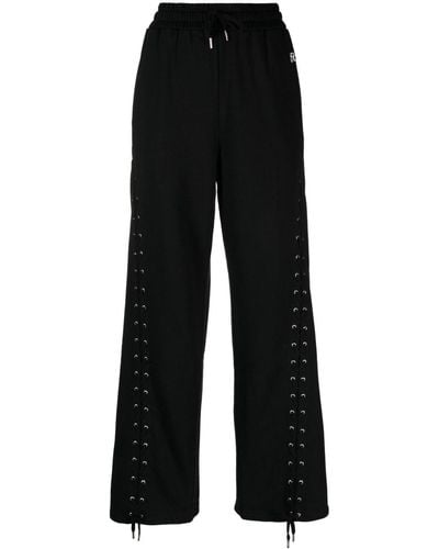 Jean Paul Gaultier Lace-up Wide-leg Trousers - Black