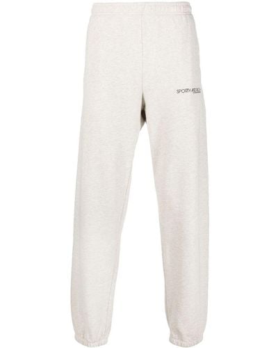 Sporty & Rich Pantalon de jogging à logo imprimé - Blanc