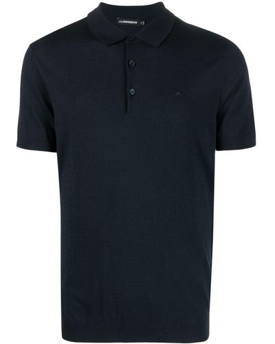 J.Lindeberg Ridge Rayon Silk Polo Shirt - Blue