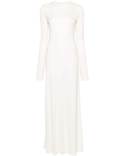 Totême Long-sleeve Jersey Maxi Dress - White