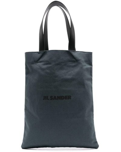 Jil Sander Logo-print canvas tote bag - Schwarz