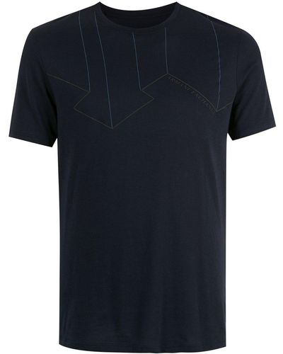 Armani Exchange ジオメトリック ロゴ Tシャツ - ブルー