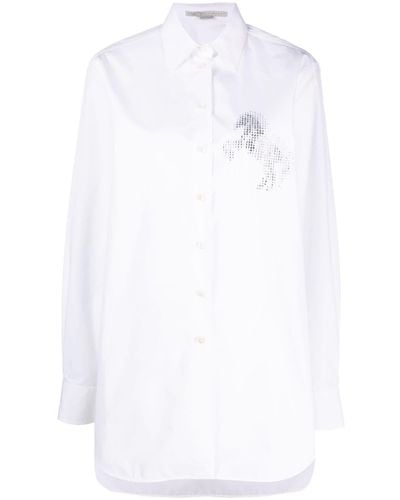 Stella McCartney Hemd mit Kristallen - Weiß