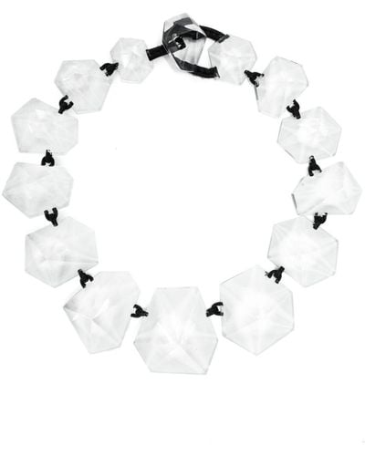 Monies Nocte Transparent-design Oversized Necklace - White