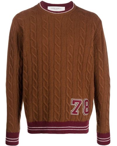 Golden Goose Pullover mit Zopfmuster - Braun