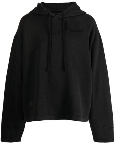 FIVE CM Logo-embroidered Cotton Hoodie - Black