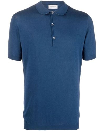 John Smedley Short-sleeve Polo Shirt - Blue