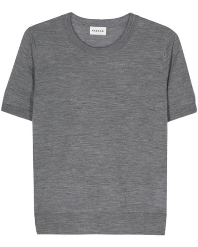 P.A.R.O.S.H. Fine-knit Short-sleeve Top - Gray
