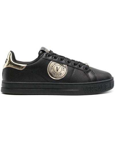 Versace Leren Sneakers - Zwart