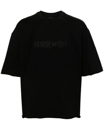 Honor The Gift Logo-embroidered Cotton T-shirt - Black