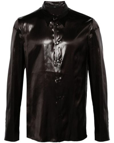 SAPIO Lamé-effect Long-sleeve Shirt - Black