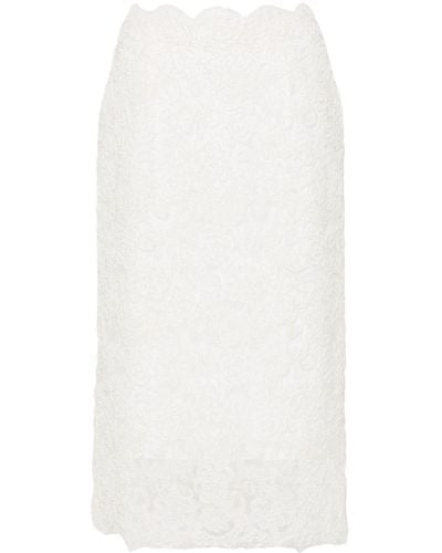 Ermanno Scervino Laced Midi Skirt - White