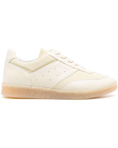 MM6 by Maison Martin Margiela Ivory Leather Trainers - Natural