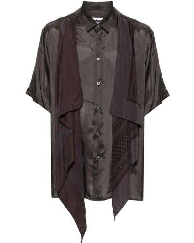 Magliano Pareon Draped-panel Shirt - Black
