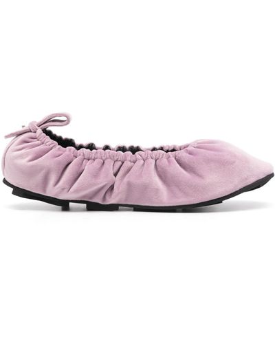 MEDEA Velvet Ballerina Shoes - Pink