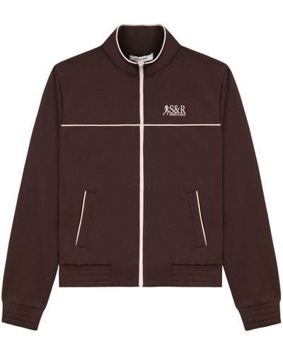 Sporty & Rich Action Logo-print Track Jacket - Brown
