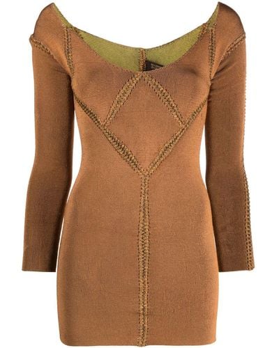 Isa Boulder Tria Long-sleeve Minidress - Brown